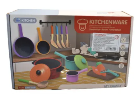 My Family Kitchenware Set - Hard Plastic Playset for Kids