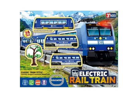 Electric Rail Train Set for Kids – 24 Piece Battery Operated Toy Rail
