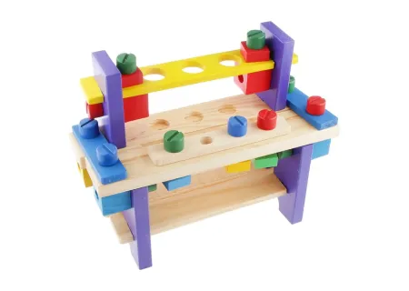Wooden Tool Set for Toddlers – Pretend Play Workshop and Builder Tools