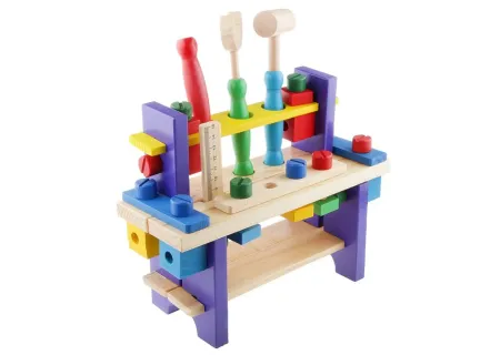 Wooden Tool Set for Toddlers – Pretend Play Workshop and Builder Tools