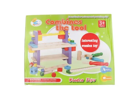 Wooden Tool Set for Toddlers – Pretend Play Workshop and Builder Tools
