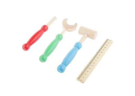 Wooden Tool Set for Toddlers – Pretend Play Workshop and Builder Tools