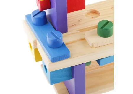 Wooden Tool Set for Toddlers – Pretend Play Workshop and Builder Tools