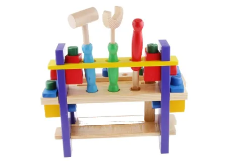 Wooden Tool Set for Toddlers – Pretend Play Workshop and Builder Tools