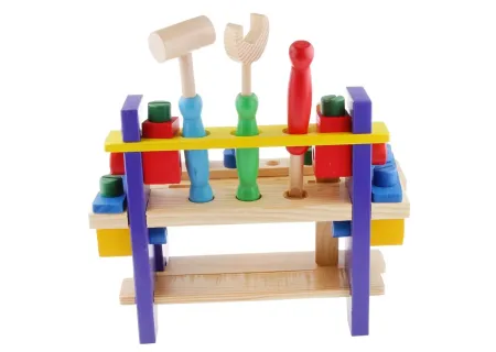 Wooden Tool Set for Toddlers – Pretend Play Workshop and Builder Tools
