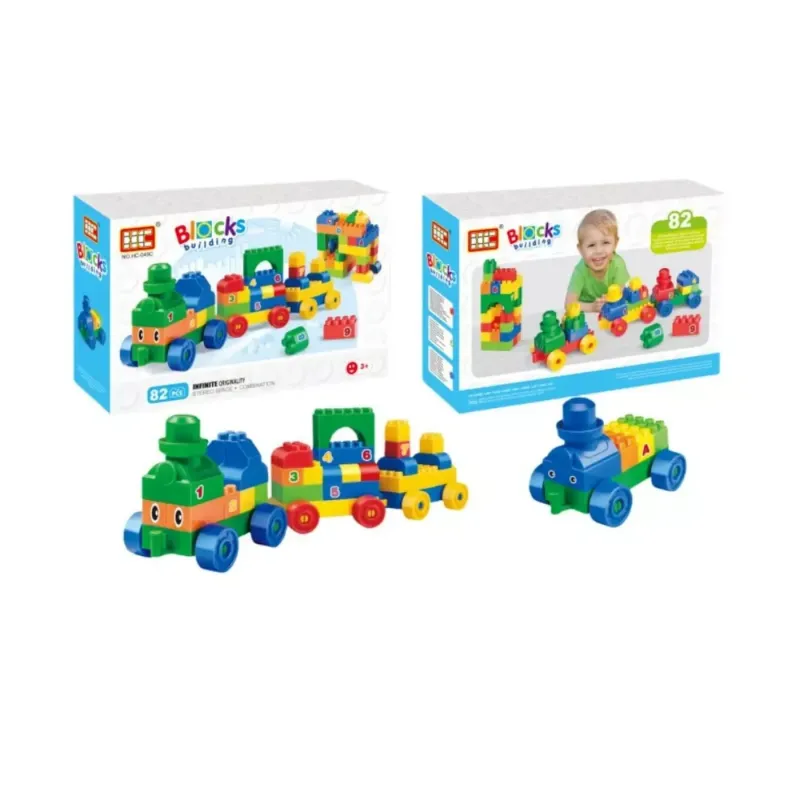Train Blocks Set for Kids – 82 Pcs Creative Building Toy Train Blocks Set for Kids – 82 Pcs Creative Building Toy