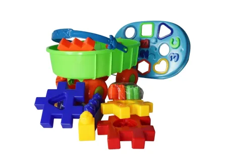Wagon with Blocks 31 Pcs - Classic Wooden Building Toy for Kids