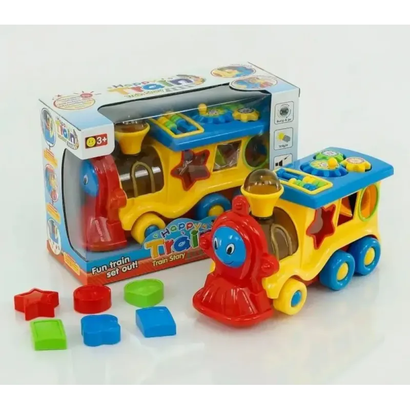 Happy Train Bump and Go – Interactive Toy Train with Lights & Projecto