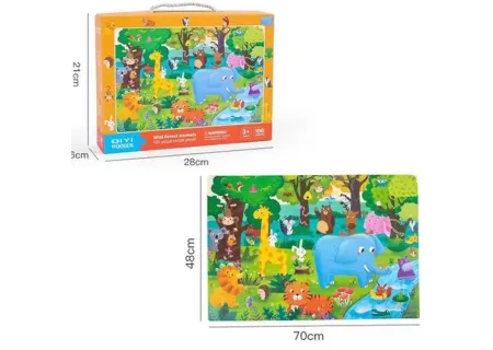 100 Pce Wooden Puzzles - Assorted Designs for Kids | Educational & Fun