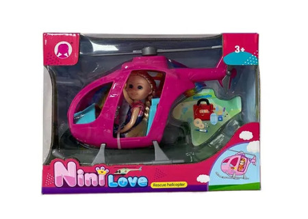 Doll and Helicopter Toy Set