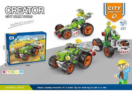 3-in-1 Creator Assembling Metal Vehicle Toy Set – 72pcs | STEM Buildin