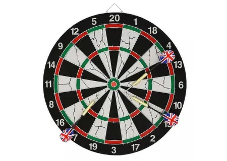 PVC Dart Board Set - 17 Inch with Darts