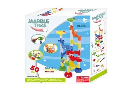 50-Piece Marble Track Set for Building Fun