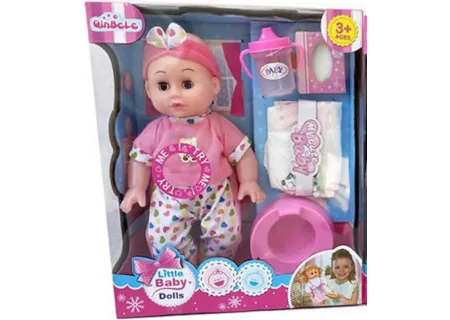 Little Baby Doll with Potty & Nappy Toy Set for Nurturing Play