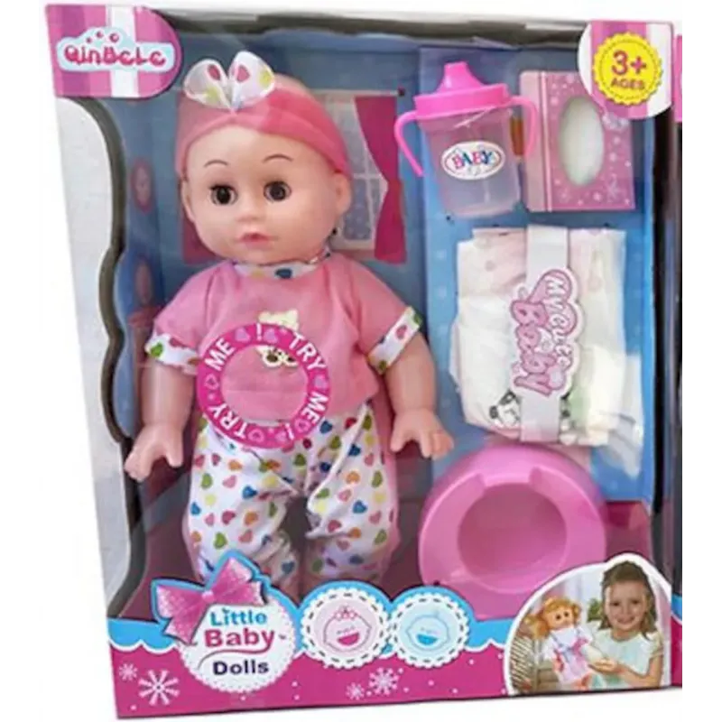 Little Baby Doll with Potty & Nappy Toy Set for Nurturing Play Little Baby Doll with Potty & Nappy Toy Set for Nurturing Play