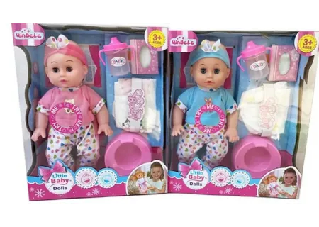 Little Baby Doll with Potty & Nappy Toy Set for Nurturing Play