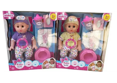 Little Baby Doll with Potty & Nappy Toy Set for Nurturing Play