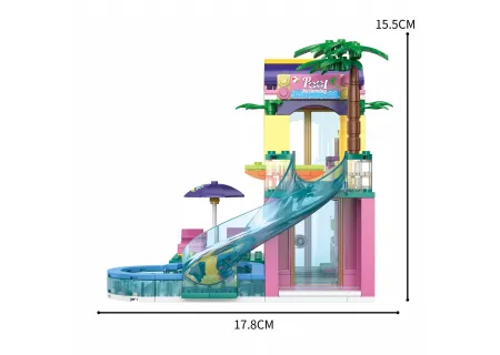 Cogo Blocks Villa Resort & Pool - 390 Piece Building Set for Kids