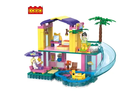 Cogo Blocks Villa Resort & Pool - 390 Piece Building Set for Kids