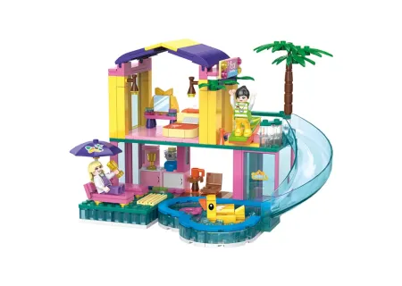 Cogo Blocks Villa Resort & Pool - 390 Piece Building Set for Kids