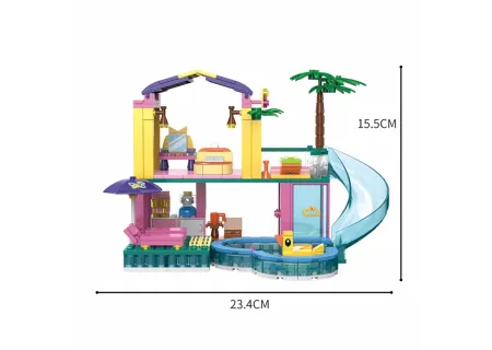 Cogo Blocks Villa Resort & Pool - 390 Piece Building Set for Kids