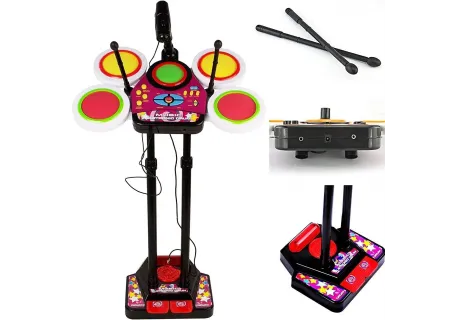 Kids Electronic Jr Drum Beat Set | Microphone & Lights | Age 5+ Musica