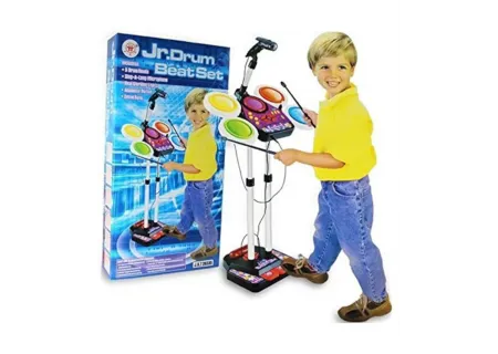 Kids Electronic Jr Drum Beat Set | Microphone & Lights | Age 5+ Musica