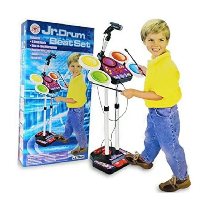 Kids Electronic Jr Drum Beat Set | Microphone & Lights | Age 5+ Musica Kids Electronic Jr Drum Beat Set | Microphone & Lights | Age 5+ Musica