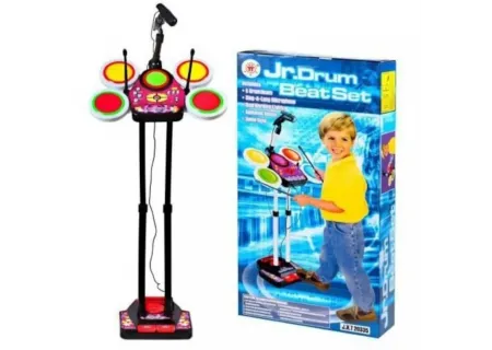 Kids Electronic Jr Drum Beat Set | Microphone & Lights | Age 5+ Musica