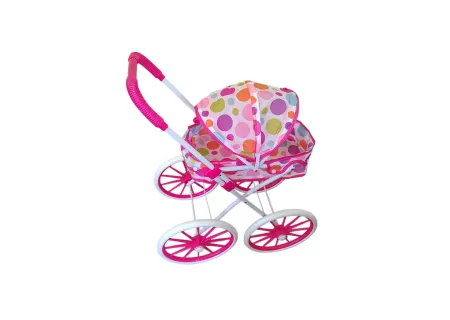 4-Wheel Baby  Doll Pram with Dotted Design – Comfortable & Stylish Str