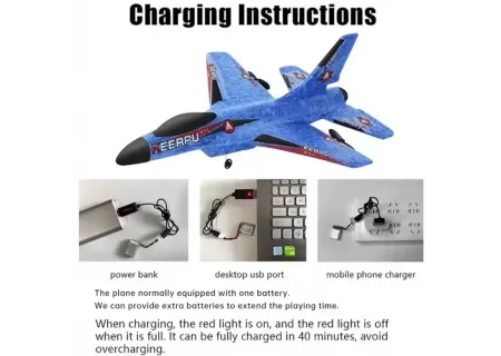 KEERPU Remote Control Foam Glider Plane – Lightweight RC Airplane for