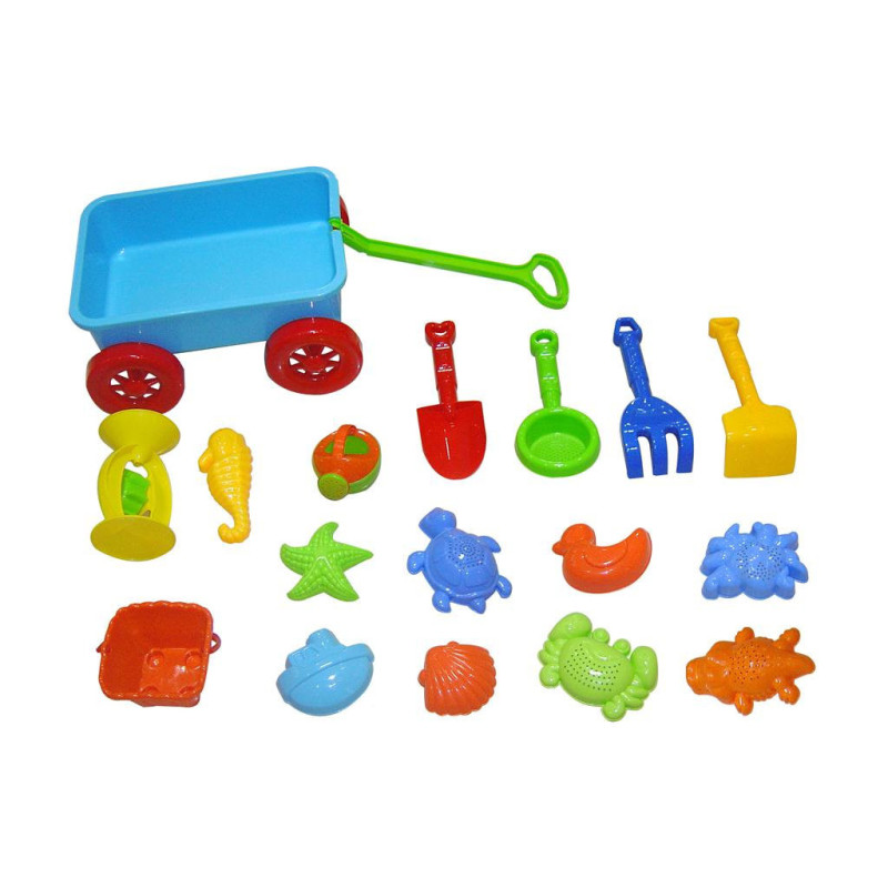 Meshbag Pull Beach Wagon with Accessories - Assorted Colors Meshbag Pull Beach Wagon with Accessories - Assorted Colors