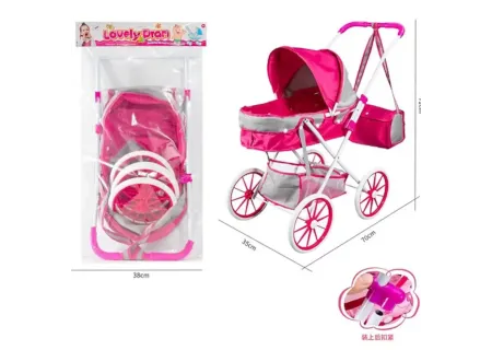 PBH 4 BigWheel Pram with Bag - Sturdy Doll Stroller for Imaginative