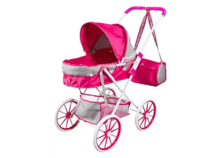 PBH 4 BigWheel Pram with Bag - Sturdy Doll Stroller for Imaginative