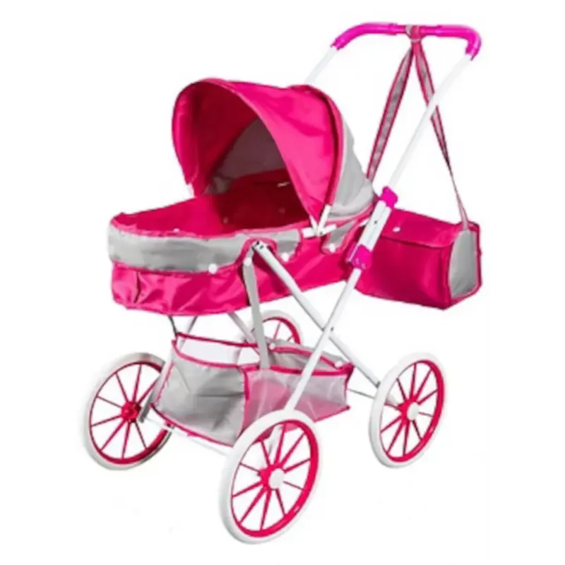 PBH 4 BigWheel Pram with Bag - Sturdy Doll Stroller for Imaginative
