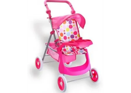 Toy Doll Stroller with Footrest | Realistic & Foldable Play