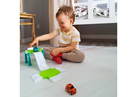 "Track Toys Parking Lot Playset: Organize & Race!"