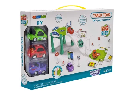 "Track Toys Parking Lot Playset: Organize & Race!"