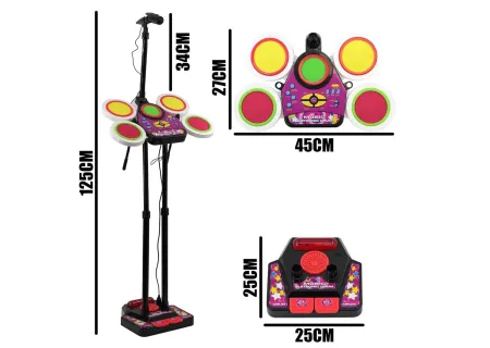 Kids Electronic Jr Drum Beat Set | Microphone & Lights | Age 5+ Musica