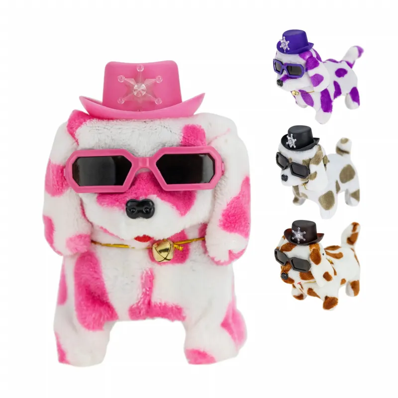 Quirky Battery-Operated Barking Dog Toy with Sunglasses & Hat