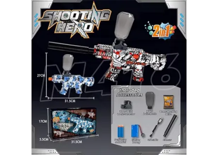 2-in-1 M416 Jelly Bullet & Dart Gun | Automatic & Rechargeable Blaster