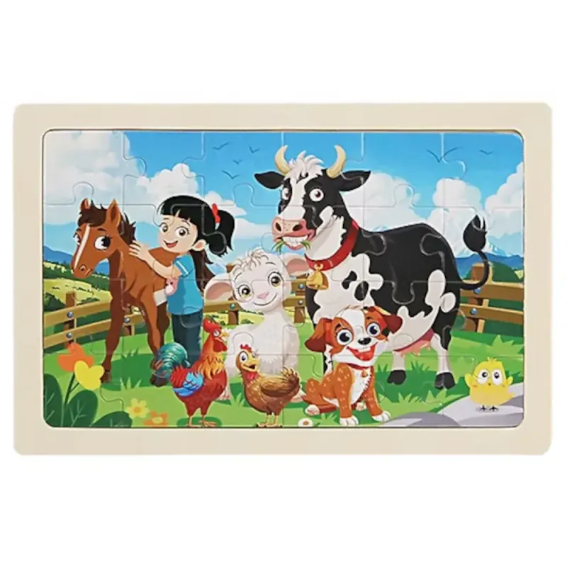 24-Piece Wooden Animal Puzzle | Educational & Eco-Friendly Toy 24-Piece Wooden Animal Puzzle | Educational & Eco-Friendly Toy