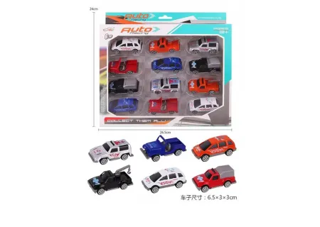Box of 12 Die-Cast Alloy Toy Vehicles - Miniature Car Set