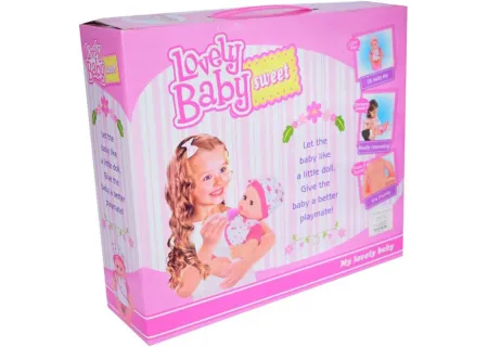Lovely Baby Doll with Accessories - Bottle, Nappy & Potty.