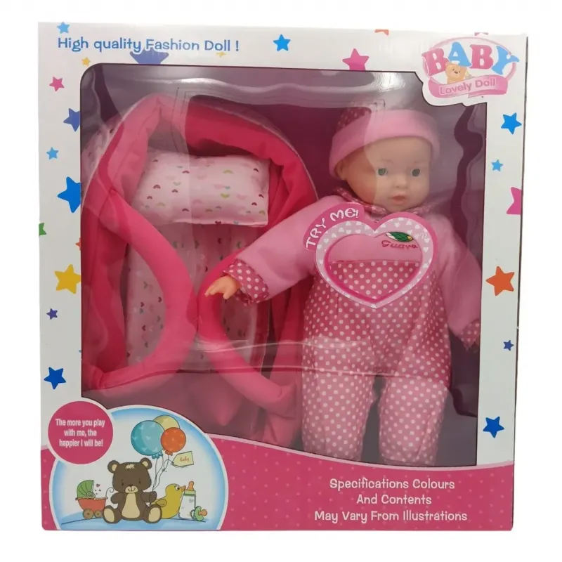 Doll with Carrycot Toy for Role Play