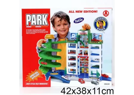 Toy Park Garage Playset | Multi-Level Car Parking & Ramps