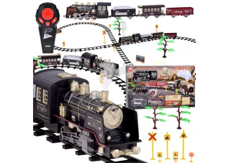 Remote Control Train Set w/ Realistic Water Smoke & Sounds