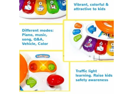 Interactive Baby Car Steering Wheel Toy with Lights & Sounds