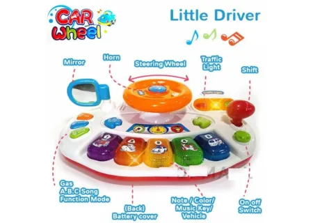 Interactive Baby Car Steering Wheel Toy with Lights & Sounds
