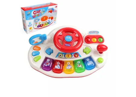 Interactive Baby Car Steering Wheel Toy with Lights & Sounds
